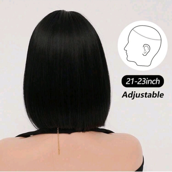 LydiaMFashions Black Short Hair Bob Wig new - Picture 4 of 6